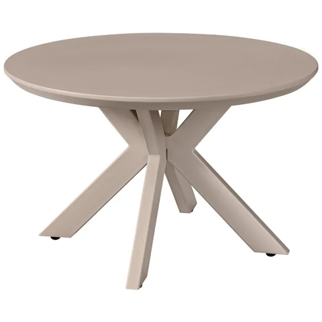 DÉJA Living Salontafel Gimo - Taupe - Ø60 cm - HPL - Metaal - Minimalistisch - Spinpoot