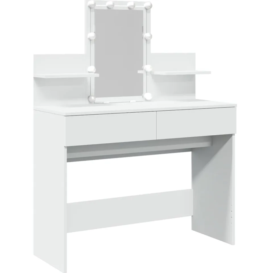 vidaXL Kaptafel met LED-verlichting 100x40x130 cm wit