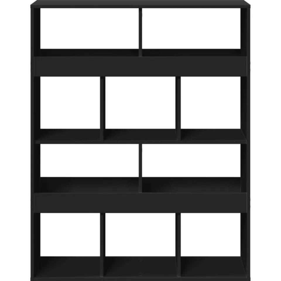 vidaXL Boekenkast 100x33x125,5 cm bewerkt hout zwart, foto 4