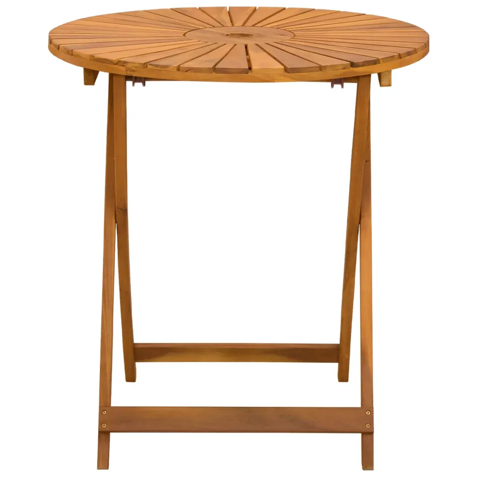 vidaXL Vouw Tuin Tafel Naturel Ø70 x 75 cm Massief Acaciahout Bruin