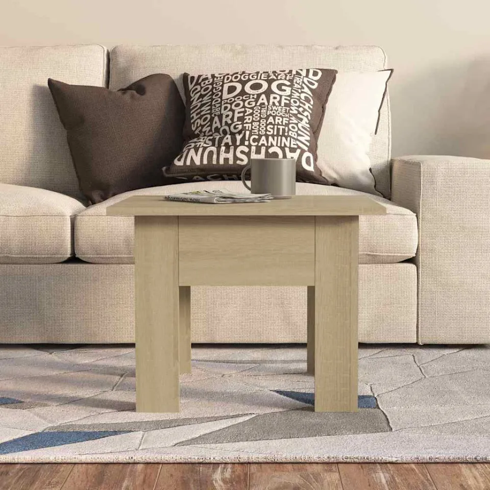 vidaXL Salontafel 55x55x42 cm bewerkt hout sonoma eikenkleurig Bruin
