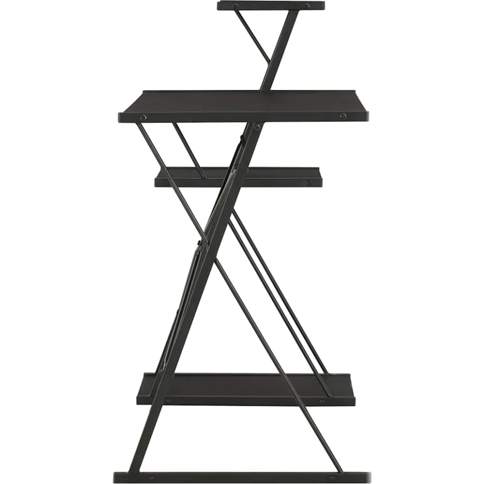 vidaXL Bureau met schap 116x50x93 cm zwart, foto 4