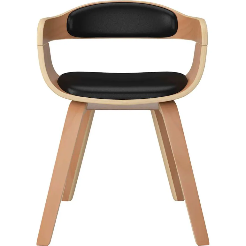 vidaXL Eetkamerstoelen 2 st gebogen hout en kunstleer zwart, foto 4