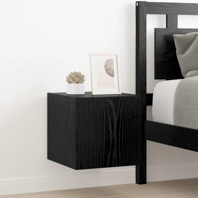 vidaXL TV Wandkast 30,5 x 35 x 30 cm Zwart Eiken Bewerkt hout, foto 2