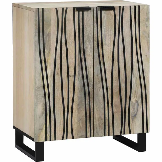 vidaXL Dressoir Wit 60 x 33 x 75 cm Massief Mango Hout