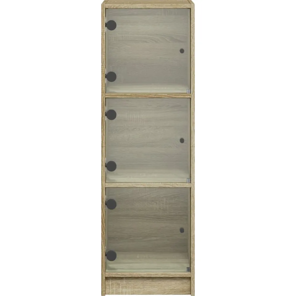 vidaXL Hoge kast met glazen deuren 35x37x109 cm sonoma eikenkleurig, foto 4