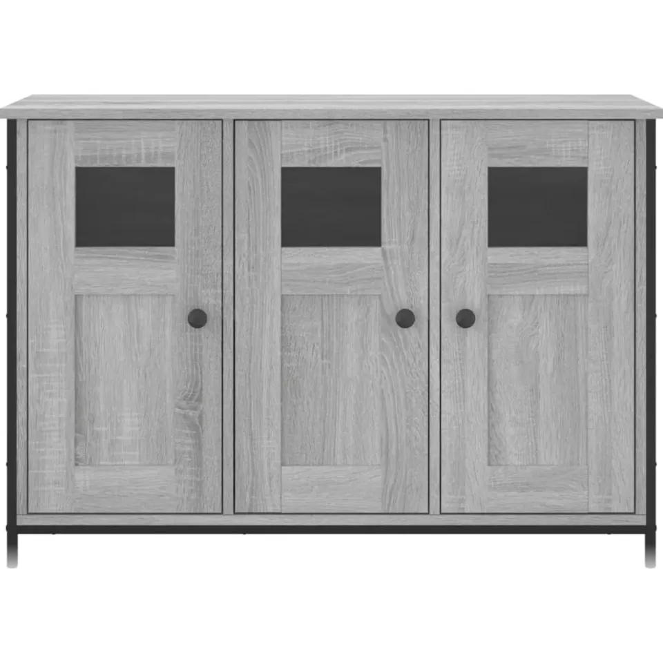 vidaXL Dressoir 100x35x70 cm bewerkt hout grijs sonoma, foto 4