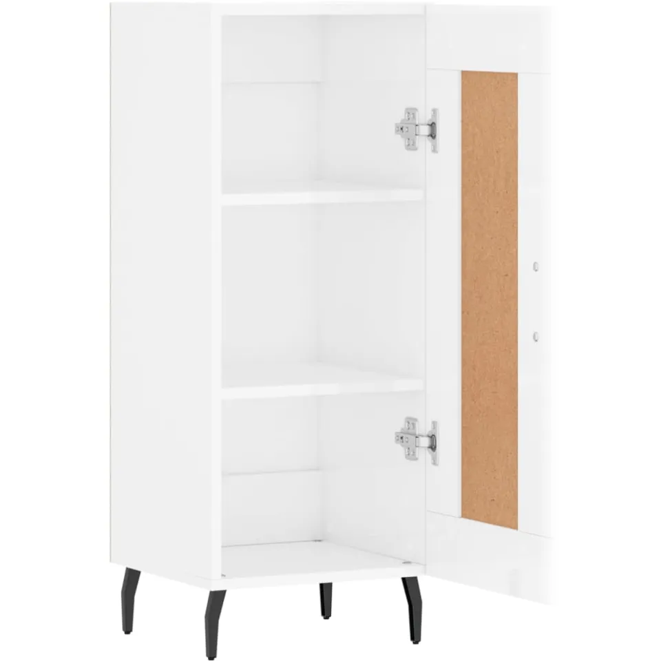 vidaXL Dressoir 34,5x34x90 cm bewerkt hout hoogglans wit, foto 3