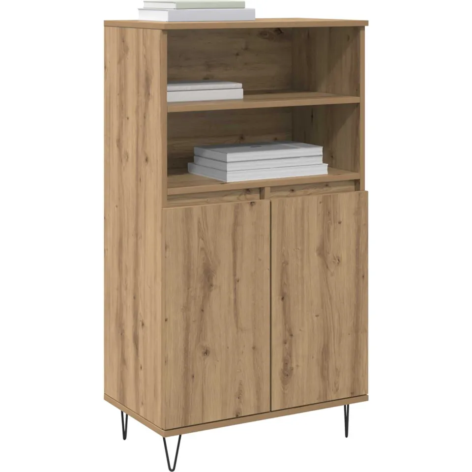 vidaXL Highboard Bruin 60 x 36 x 110 cm Bewerkt hout Beige