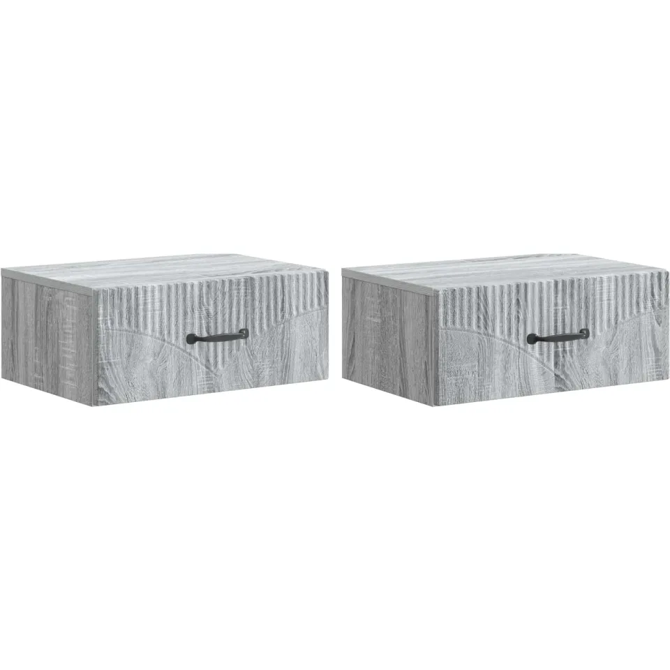 vidaXL Wandbeugel Bedkast 2 st Grijs sonoma 49 x 34,5 x 20 cm, foto 3