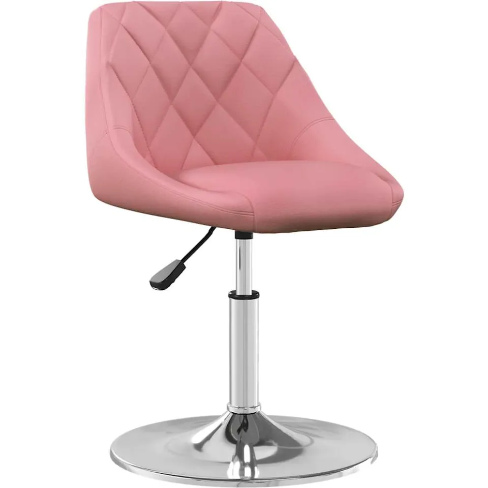 vidaXL Eetkamerstoelen draaibaar 2 st fluweel roze