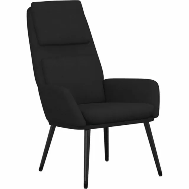 vidaXL Relaxstoel - stof - zwart