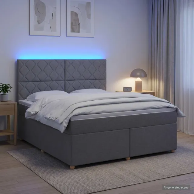 vidaXL Boxspringbed met matras Lichtgrijs 140 x 190 cm Stof