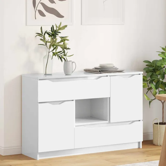 vidaXL Dressoir Hoogglans wit 100 x 30 x 65,6 Bewerkt hout