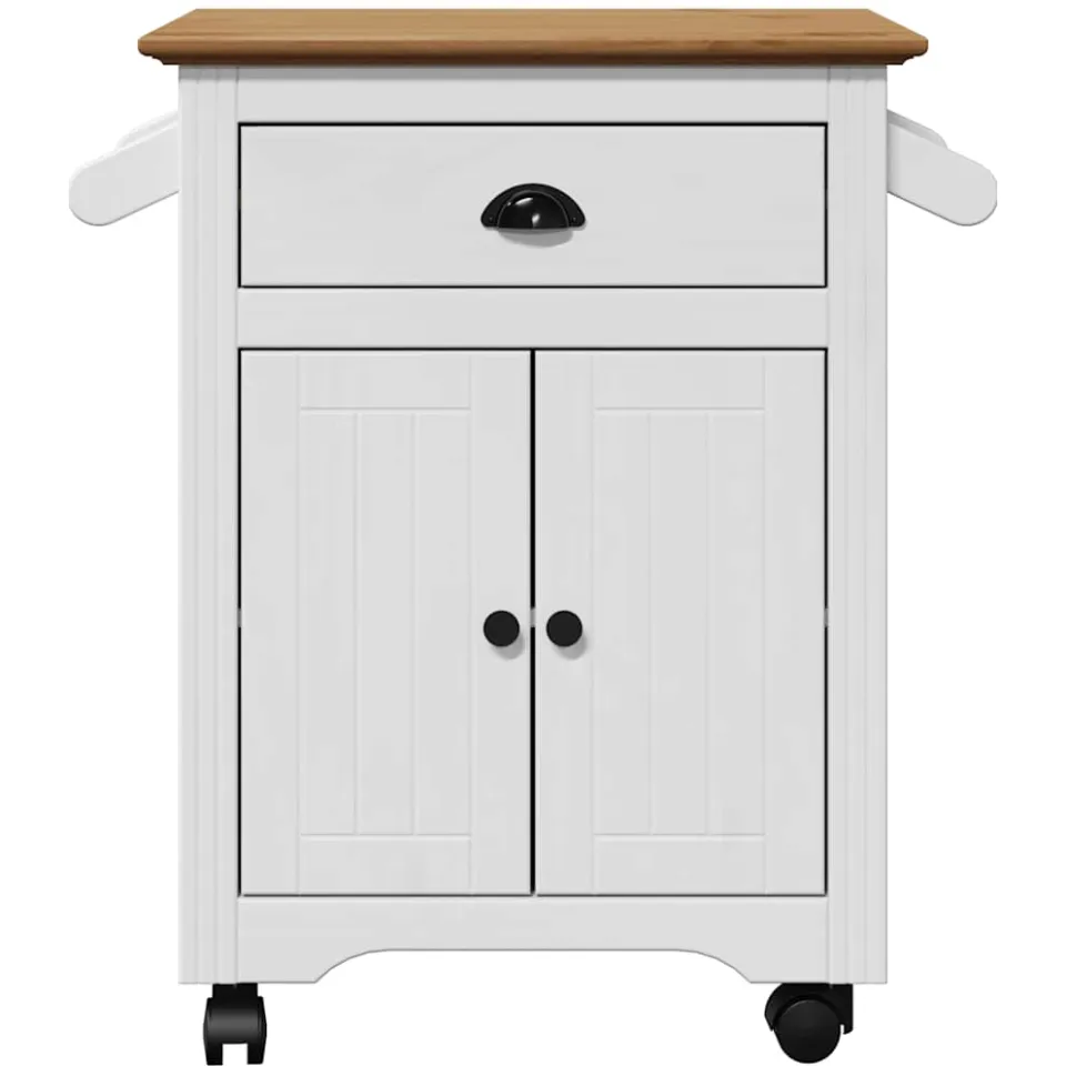 vidaXL Keukentrolley BODO 72x45x80 cm wit en bruin, foto 4