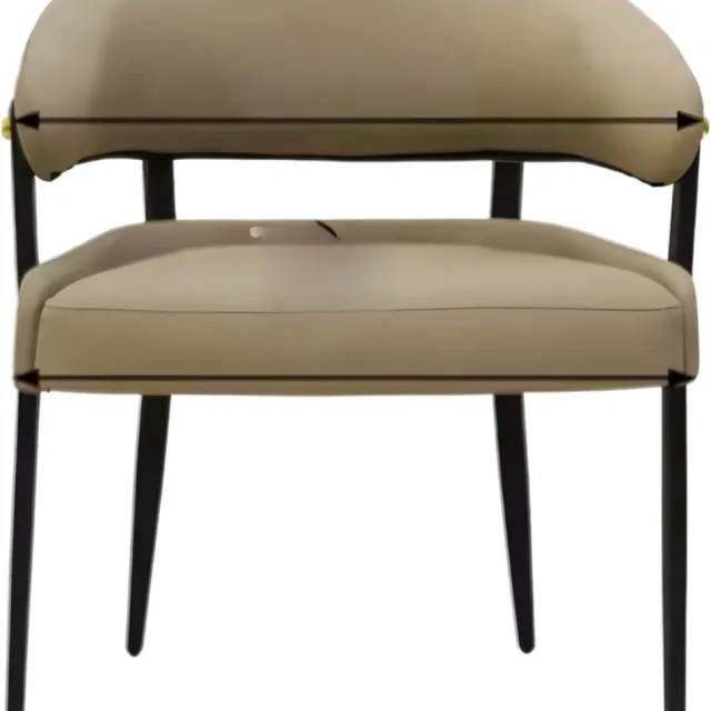 Happiq Keukenstoelen Valora - Luxe Keukenstoelen - Set van 2 - Microvezelleer Eetkamerstoelen met Gestoffeerde Zitting - Voor Restaurant, Hotel of Kantoor Khaki
