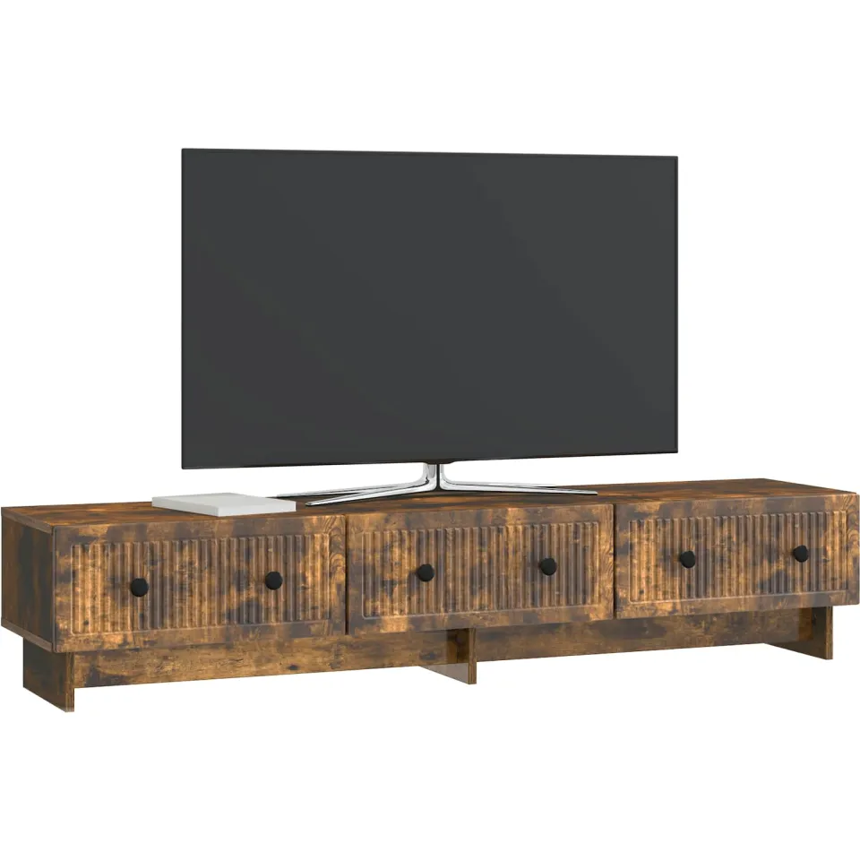 vidaXL Tv-meubel 147 x 34,5 x 30 cm Gerookt eiken Bewerkt hout