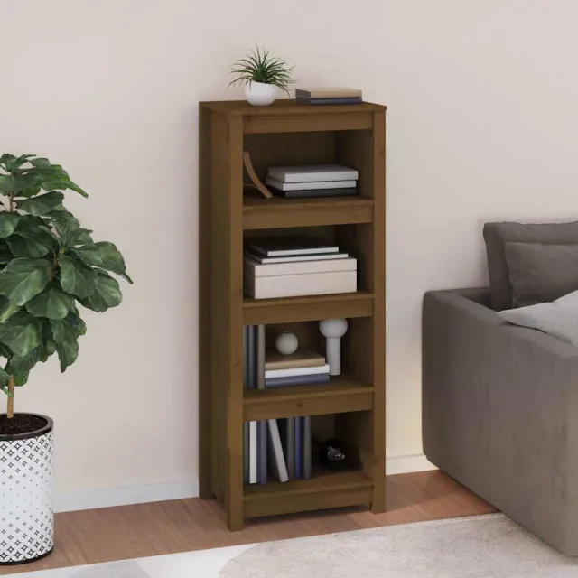 vidaXL Boekenkast 50x35x125,5 cm massief grenenhout honingbruin bruin, foto 2