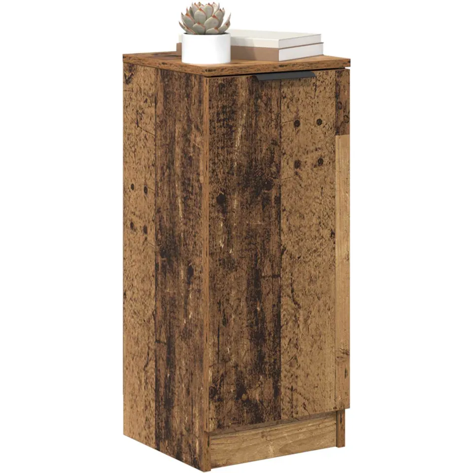 vidaXL Dressoir Oudhout 30 x 30 x 70 cm Bewerkt hout Bruin