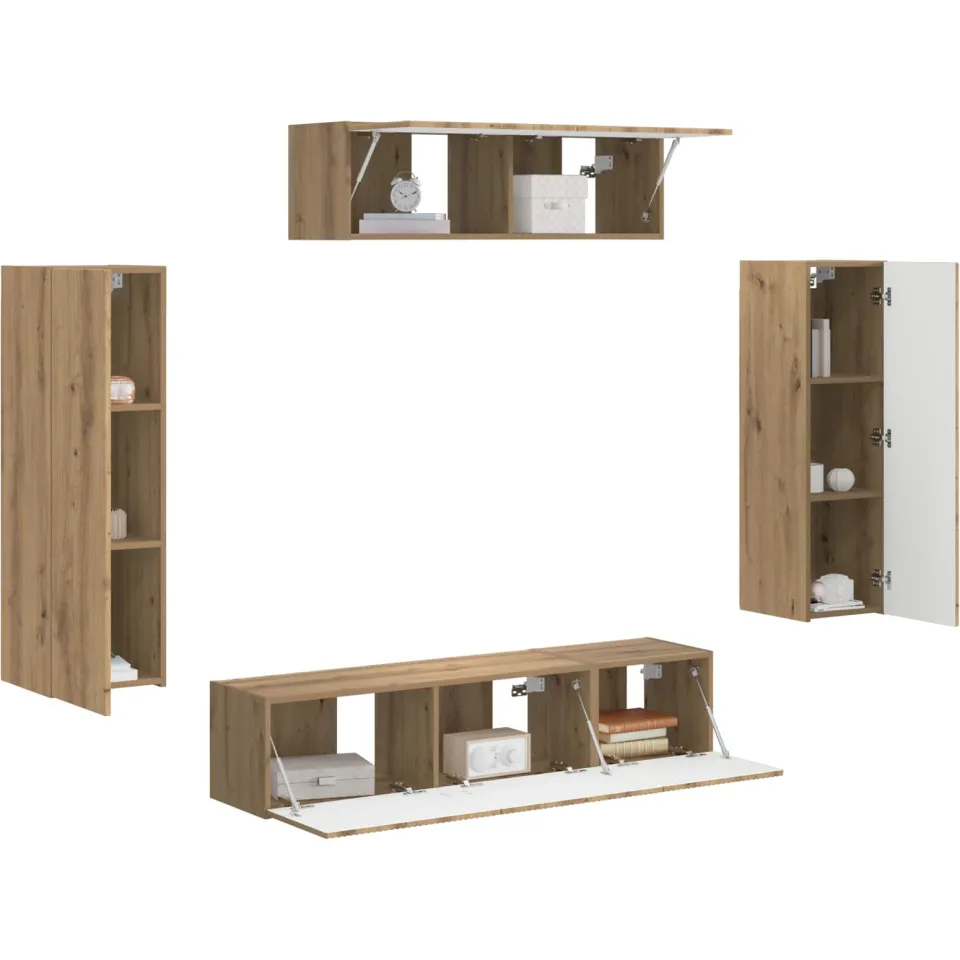 vidaXL TV-kast 5 st Artisan Eiken Bruin