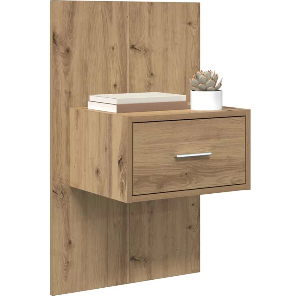 vidaXL Nachtkastje 2 st Artisan Eiken 50 x 32,5 x 80cm Bewerkt hout Bruin