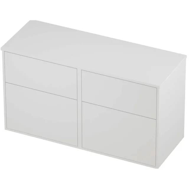 Proline Deck Badmeubelset Voor Grepen Asymmetrisch Kader 120x46x67 cm Mat White Mat Wit