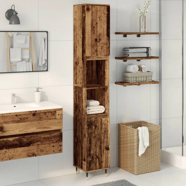 vidaXL Badkamerkast 30x30x190 cm bewerkt hout oud houtkleurig bruin, foto 2