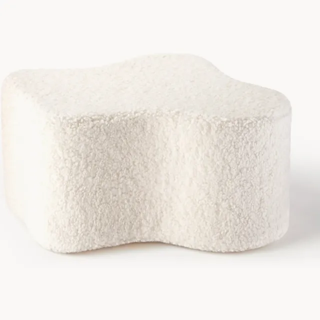 Wigiwama Handgemaakte teddy poef Cloud Wit