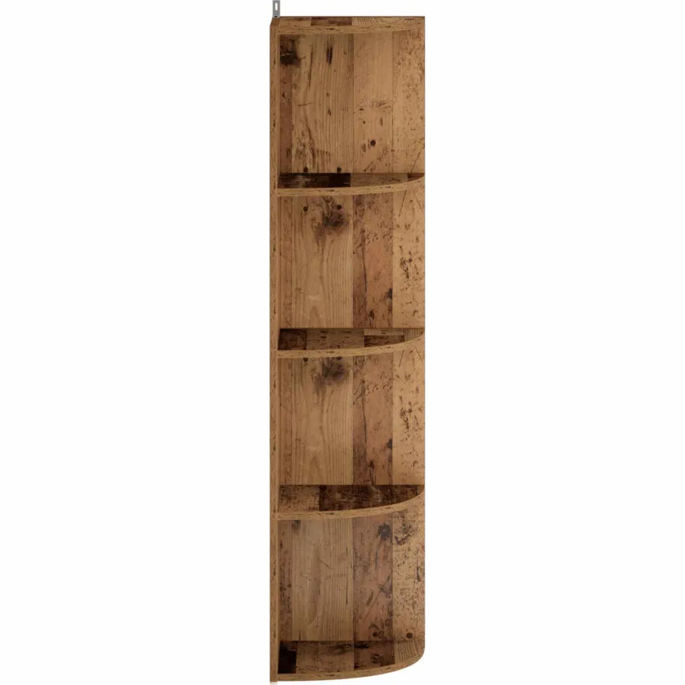 vidaXL Hoekplank 4-laags 41,5 x 41,5 x 143 cm Bewerkt hout Oud hout Bruin