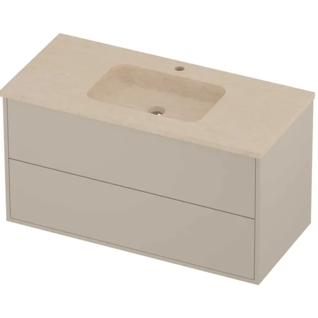 Proline Rollo Badmeubelset Hardsteen Elegant 100x46x54 cm Sand Stone Soft Linen Beige