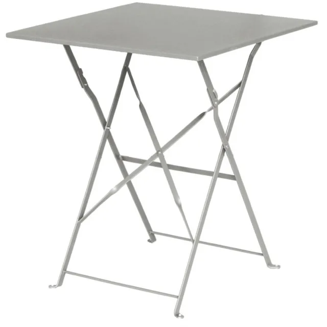 Bolero vierkante opklapbare stalen tafel grijs 60cm