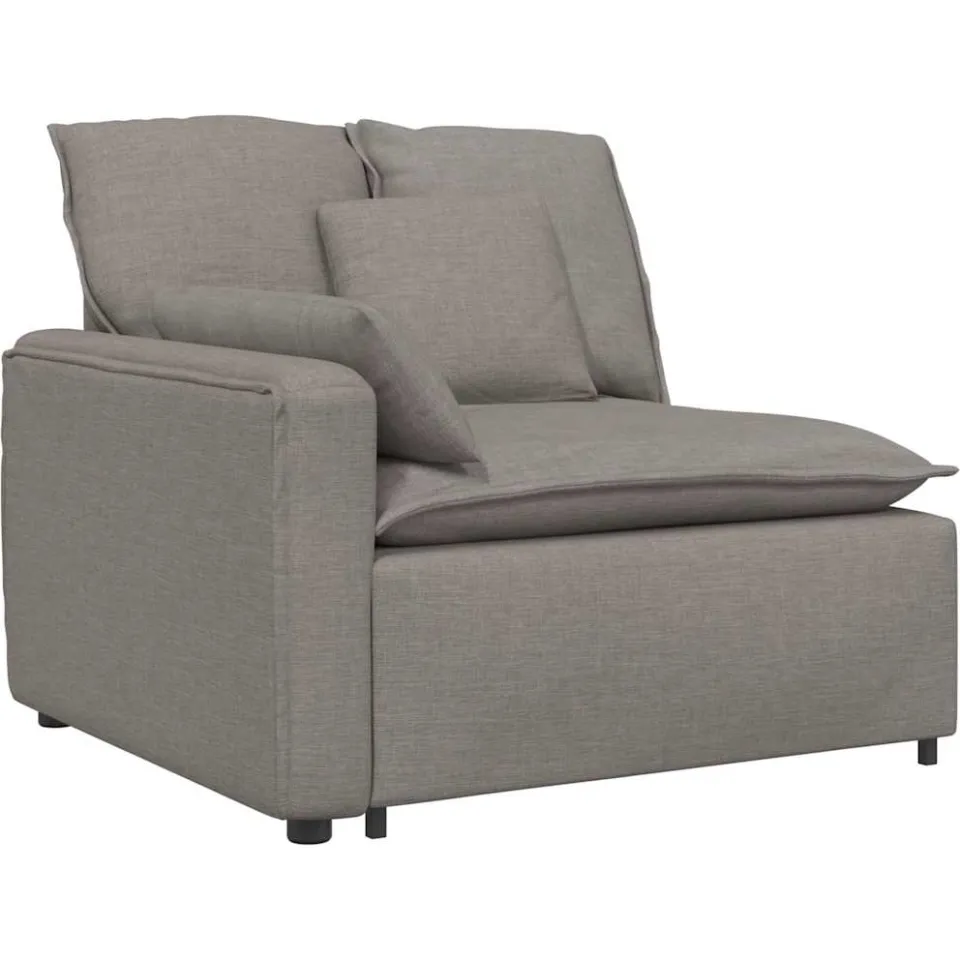 vidaXL Modulaire bank met kussens stof taupe