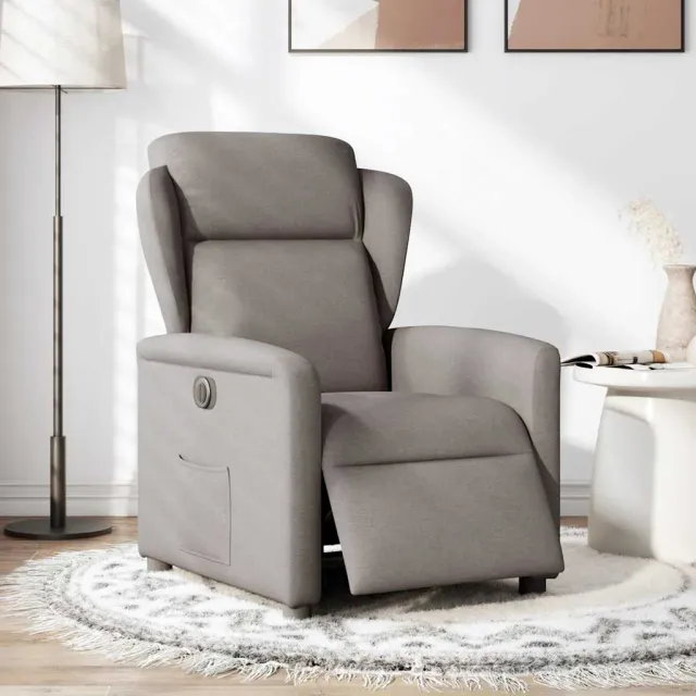 vidaXL Fauteuil verstelbaar elektrisch stof taupe