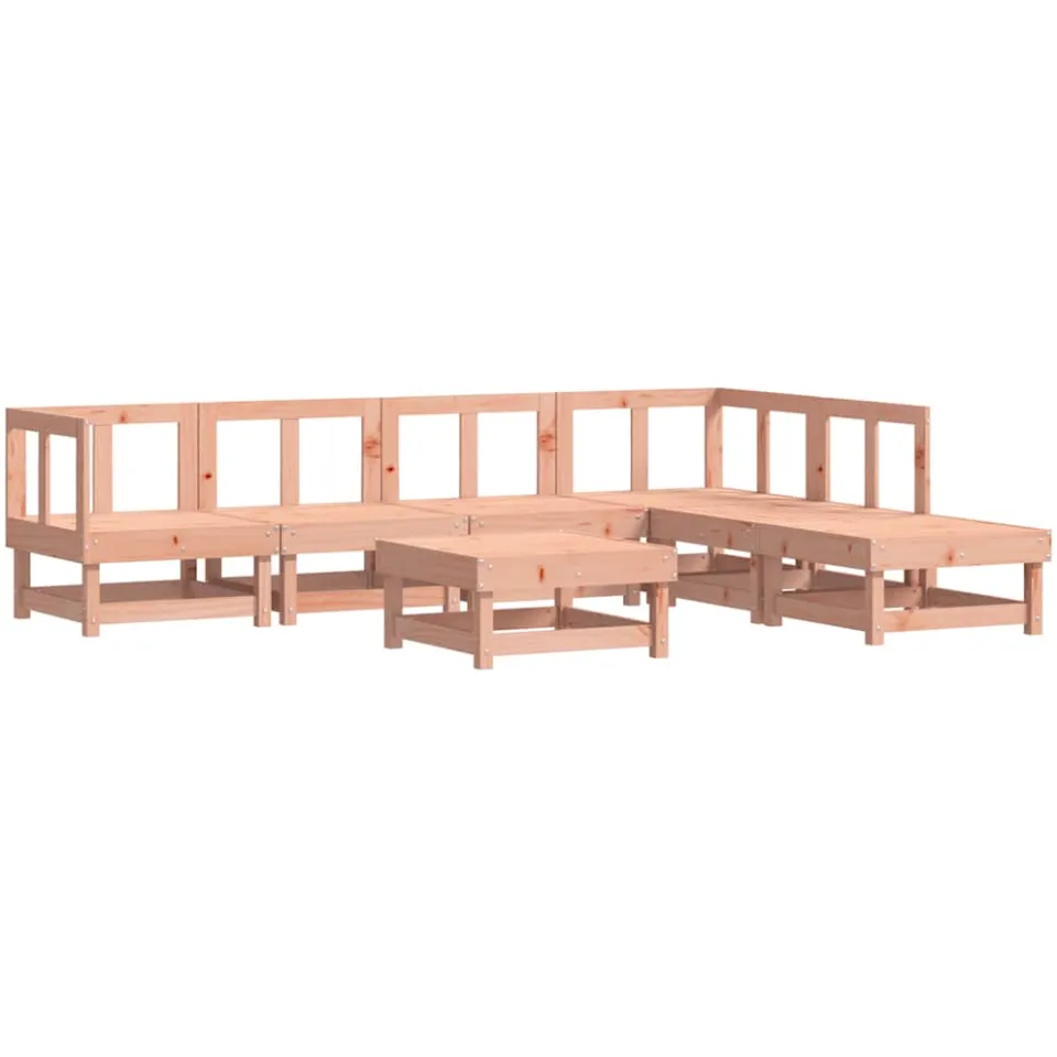 vidaXL 7-delige Loungeset massief douglashout Bruin