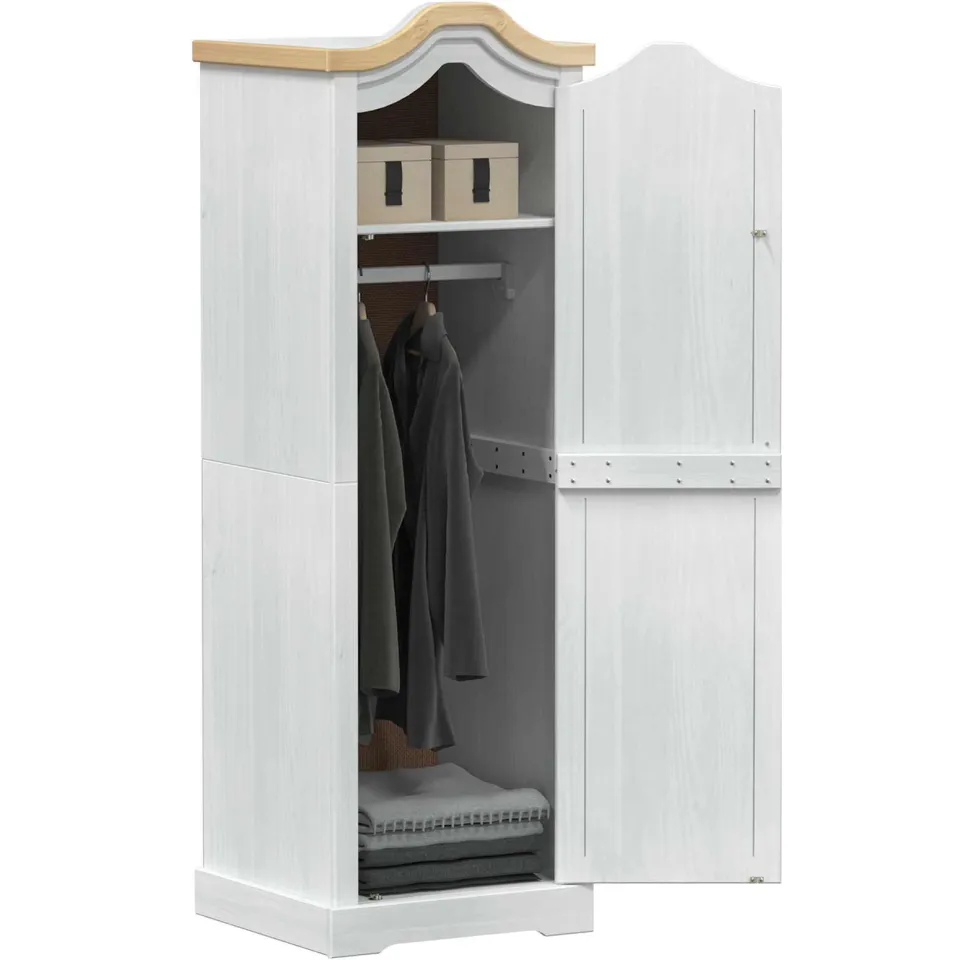 vidaXL Kasten Wit 55 x 52 x 170 cm Massief grenenhout