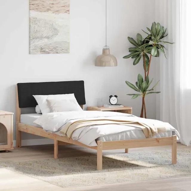 vidaXL Bedframe Bruin en zwart 90 x 190 cm Massief grenenhout