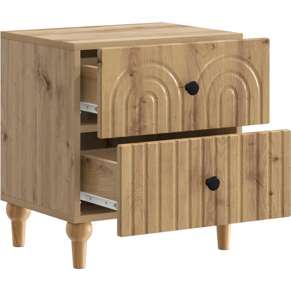 vidaXL Nachtkastje Artisanaal eiken 43 x 34,5 x 48 cm Bewerkt hout, foto 3