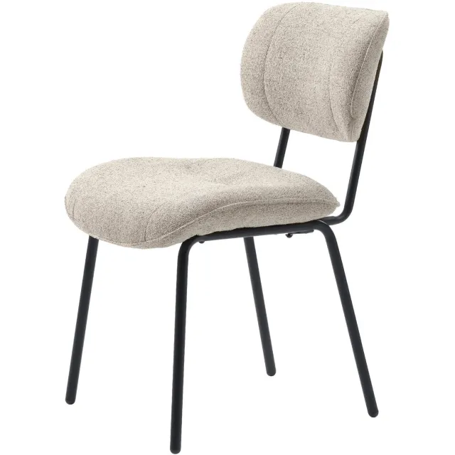 Set van 2 - Nest of Nora Eetkamerstoelen Kylo - Bouclé - Offwhite - Scandinavisch