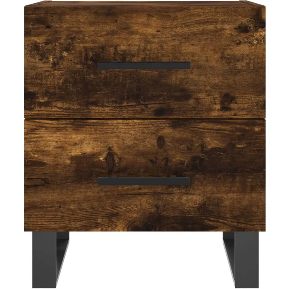 vidaXL Nachtkastje 40x35x47,5 cm bewerkt hout gerookt eikenkleurig, foto 4