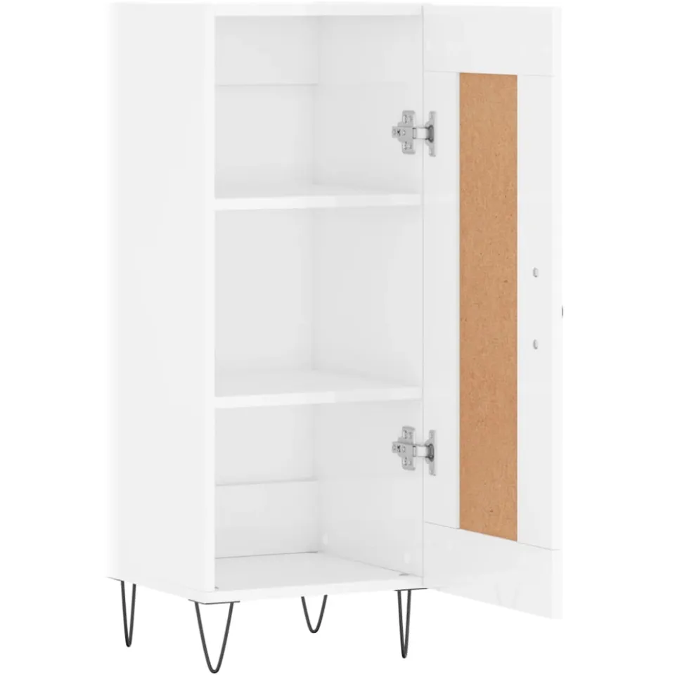 vidaXL Dressoir 34,5x34x90 cm bewerkt hout hoogglans wit, foto 3