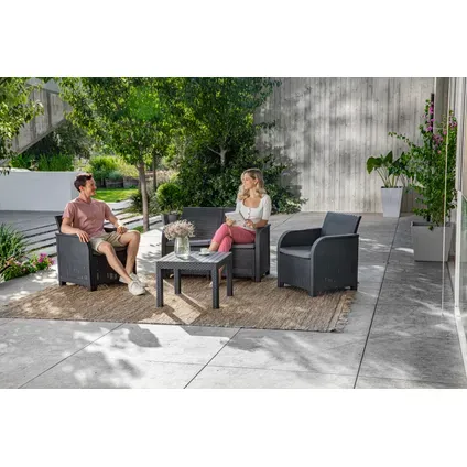 Keter Loungeset Rosalie - Wicker/kunststof - Antraciet - 4 Personen, foto 2