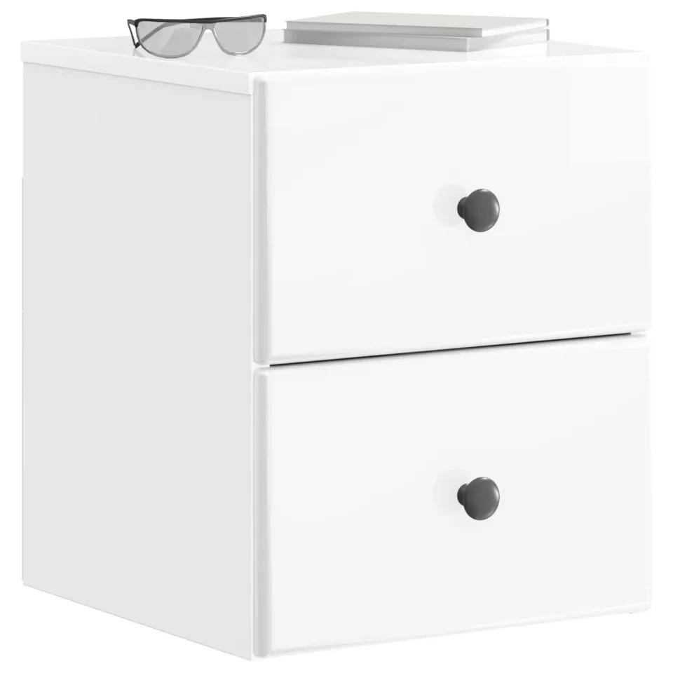 vidaXL Wandbeugel Bedkast 2 st Hoogglans Wit 34,5 x 33 x 40 cm