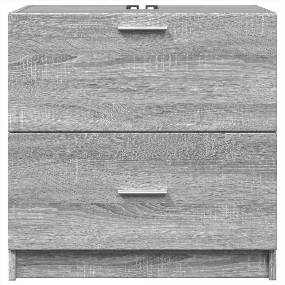 vidaXL Wastafelkast 59x37x59 cm bewerkt hout grijs sonoma eikenkleurig, foto 4