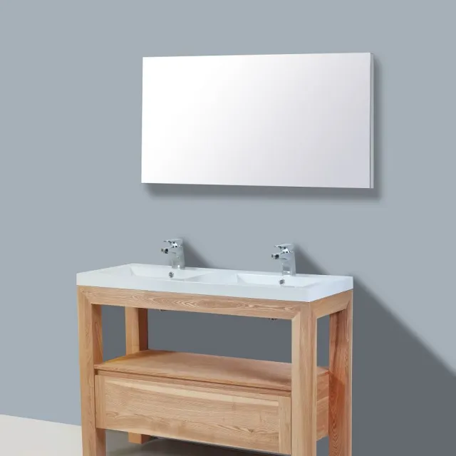 Sanilux Badkamermeubelset Sanilux Trend Robusta 120x47x85 cm 2 Kraangaten Massief Eikenhout Massief hout