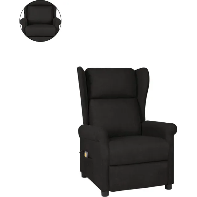 GranMaison Massagestoel - Relaxfauteuil - Zetel - Sta op stoel elektrisch - Stof - 1 persoons - Met armleuning - Zeer comfortabel - Elektrisch - Zwart