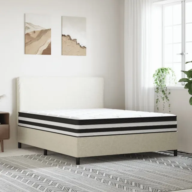 vidaXL Pocketveringmatras middelhard 160x200 cm Wit