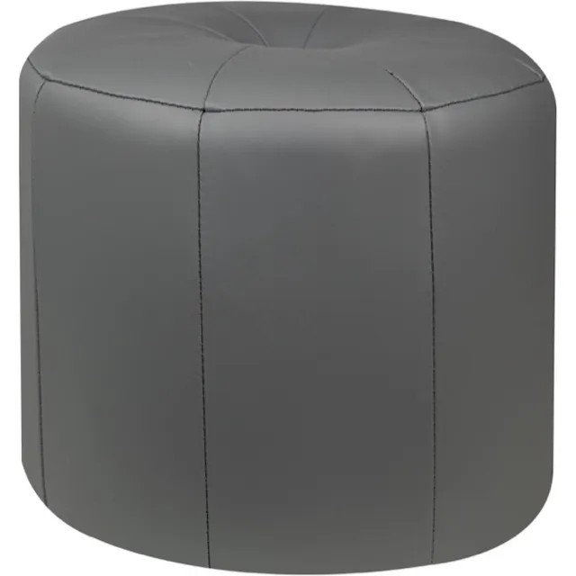 Mood poef hoog-lederlook- grijs souris-40x34x40 cm