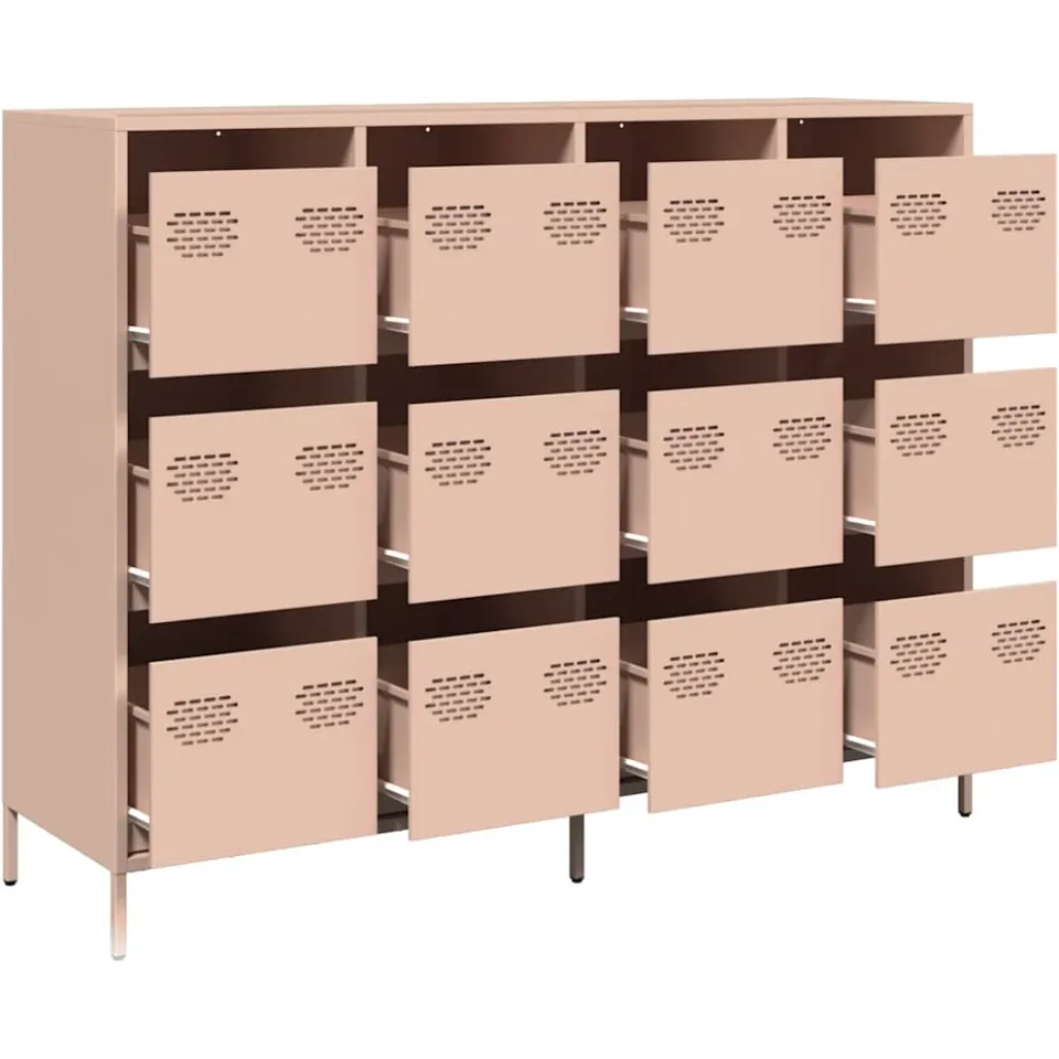 vidaXL Dressoir 135x39x103,5 cm koudgewalst staal roze, foto 4