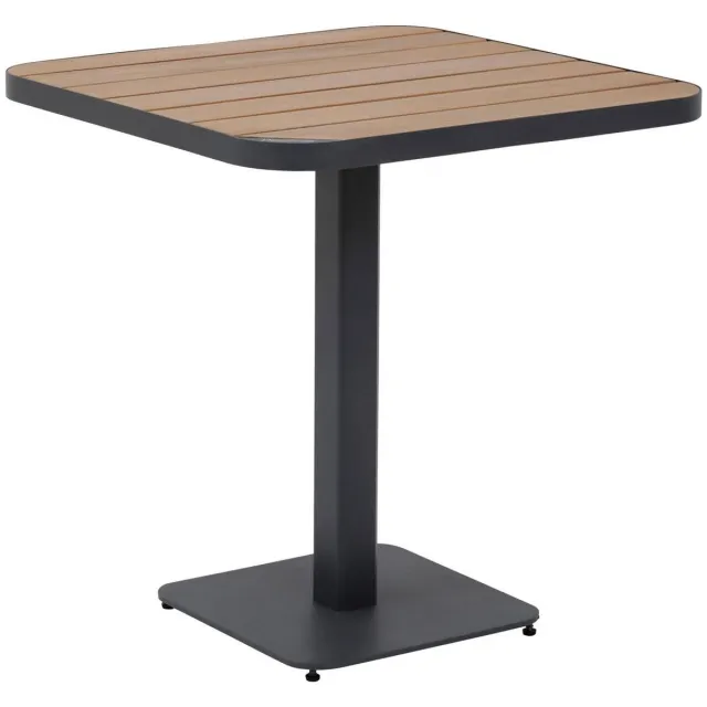 Hespéride TYLA bistrotuintafel voor 2 personen van staal en acacia Gris graphite