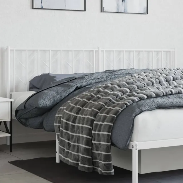 vidaXL Vervangend hoofdbord 193 cm metaal wit
